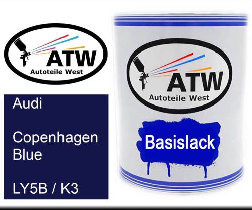 Audi, Copenhagen Blue, LY5B / K3: 1L Lackdose, von ATW Autoteile West.